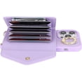 thumbnail image 6 of for iPhone 12 Pro Case Wallet with Strap for Women - Crossbody Lanyard, Zipper Pocket, Credit Card Holder, Ring Stand - RFID Blocking Phone Wallet Case for iPhone 12 Pro (6.1 inch,Purple), 6 of 17