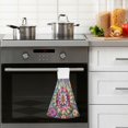 thumbnail image 6 of Wobogo Colorful Blooms Floral Hand Towel Set of 2 Absorbent for Kitchen and Bathroom With Velcro Hanging Loop 18.2×14in, 6 of 7