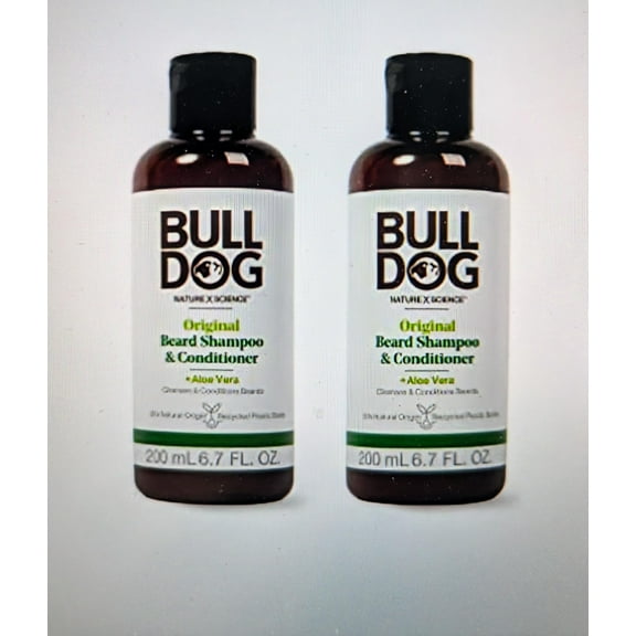 Bulldog Mens Skincare and TMA2 Grooming for Men Original Beard Shampoo and Conditioner, 6.7 Ounce, Pack of 2