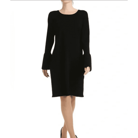 Ny Collection Bell Sleeve Sweater Dress Black