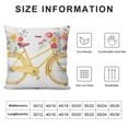 thumbnail image 6 of Nawypu  Vintage Pillow Cushion Cover Pack of 2, Watercolor Style Effect Bicycle Leaves and Flowers in The Basket Pattern, Decorative Square Accent Pillow Case, 2 Pcs, 6 of 6