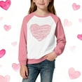 thumbnail image 2 of Posijego Kids Girls Sweatshirts Valentine's Day Long Sleeve Crewneck Heart Graphic Pullover Sweatshirt Tops, 2 of 5