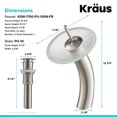 thumbnail image 6 of KRAUS Tall Waterfall Bathroom Faucet for Vessel Sink with Frosted Glass Disk and Pop-Up Drain, Satin Nickel Finish, 6 of 10