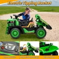 thumbnail image 5 of Joyracer 24V Ride on Toys w/ Remote Control, 2 Seater 400W Ride on Dump Truck, Electric Powered Ride on w/ Dump Bed, 3 Speeds, Shovel, Bluetooth/Music, Gift for Kids, Green, 5 of 10