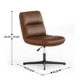 thumbnail image 4 of Flash Furniture Chloe Armless Ergonomic Faux Leather Swivel Task Chair Cognac/Black Frame, 4 of 4