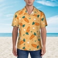 thumbnail image 2 of Sikiie Love Carrot Print Men's Hawaiian Shirt, Summer Beach Button Pocket Short Sleeve T-Shirt,XX-Large, 2 of 7