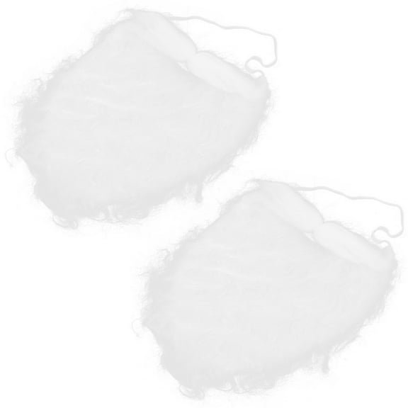 AURARMLET Santa Faux Beards Polyester Props for Performance Christmas Party 10Pcs 11x7In