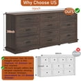 thumbnail image 2 of Blotout 70" Large Long Dresser with Deep Drawers, Farmhouse 10 Drawer Dresser for Bedroom, Wide Wood Chest of Drawers with Power Outlets, Rustic Brown Dresser, 2 of 9