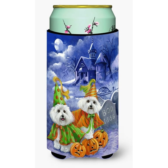 Bichon Frise Halloween Haunted House Tall Boy Hugger