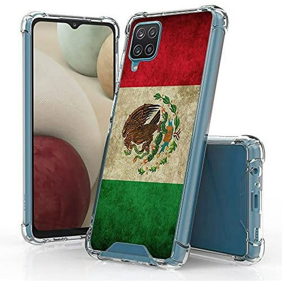ANJ  Hybrid Slim [Scratch-Proof] Hard Back Cover Case w/Flexible Bumper Compatible with Samsung Galaxy A32 5G - Mexican Flag