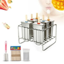 Stainless Steel Ice Lolly Molds Kit, Ice Cream Mould with Stainless Steel Stick Holder, Pop Mould with Metal Stick Holder Tray Necessary Refrigerator Tools