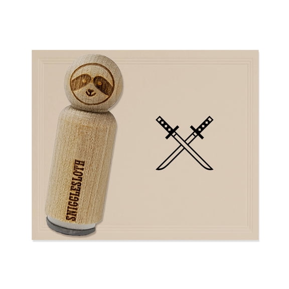 Ninjato Katana Ninja Swords Rubber Stamp for Scrapbooking Crafting Stamping - Mini 1/2 Inch