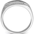 thumbnail image 3 of Sterling Silver Rhodium Plated Men's Polished Diam. Ring (Size 11) Made In India qr6465-11, 3 of 6
