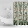 thumbnail image 2 of Vintage Window Flowering Shower Curtain, 36" x 72", Green Floral Leaf Butterflies Waterproof Bathroom Curtain Washable Shower Curtain Set with 12 Hooks, 2 of 6