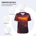 thumbnail image 3 of Zufioo Sunset Valley Western Cowboy Print Men's Baseball Short Sleeve, Moisture Wicking Button-Down Hip Hop Tee-4X-Large, 3 of 7