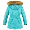 thumbnail image 2 of Chrisuno Girl's Down Alternative Winter Coats Padded Sherpa Jacket With Hood Middle Length Blue 4-5, 2 of 5