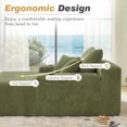 thumbnail image 6 of Muumblus Oversized Indoor Chaise Lounge, 47"W Cozy Lounge Chair with Cup Holders, Boneless Cloud Sofa for Living Room, Bedroom, Green Corduroy, 6 of 13