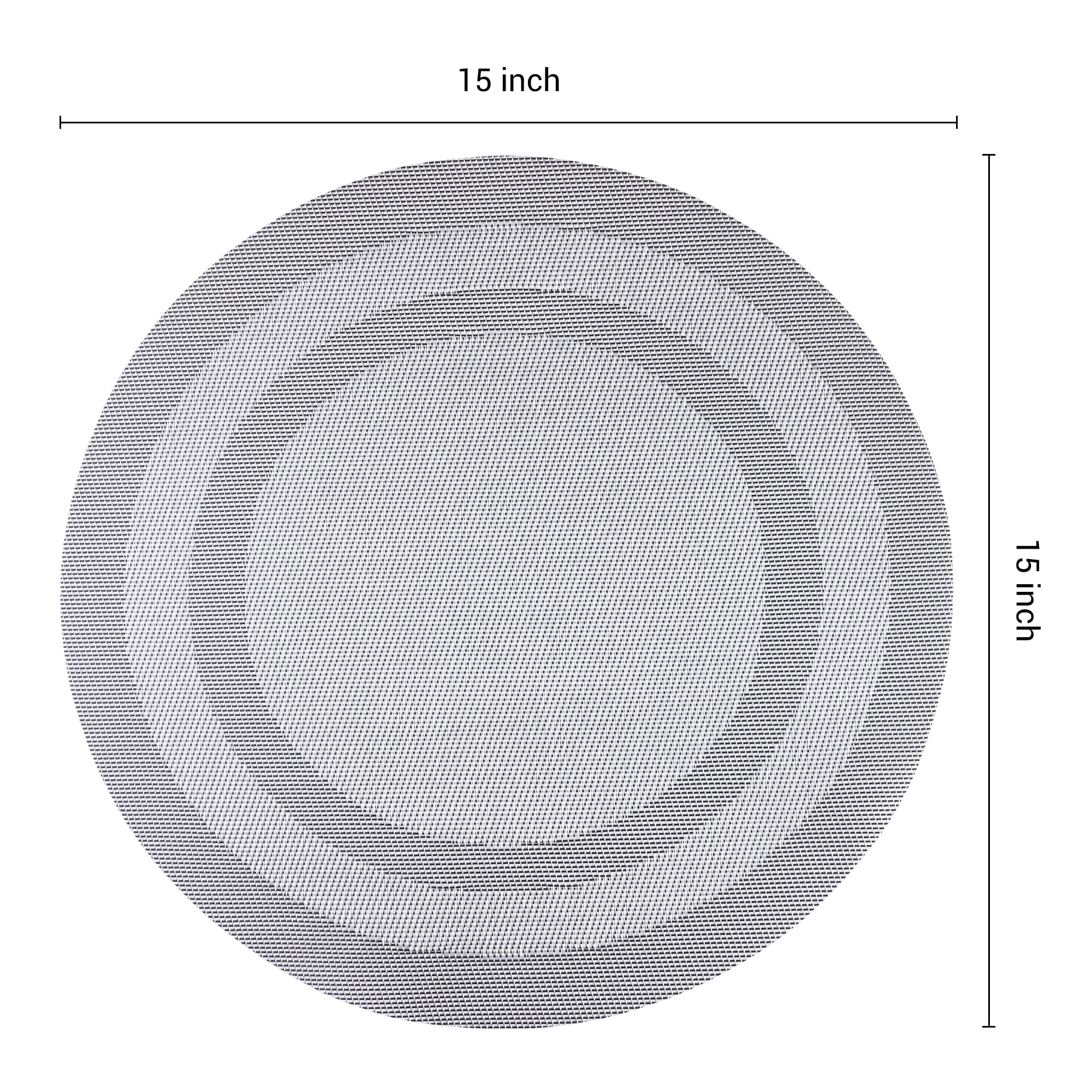Unique Bargains Set of 6 Round Placemats for Kitchen Dining Table Decor Gray