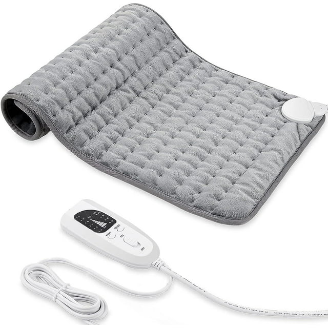 Heating Pad, Electric Heating Pad With Auto Shut Off, Heating Pad With 6 Temperature Levels, Machine Washable(gray, 43x84cm)