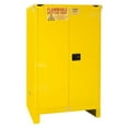 thumbnail image 2 of Durham 1090ML-50 16 Gauge Welded Flammable Safety Manual Doors Cabinet with Legs & 2 Shelves, Yellow - 90 gal, 2 of 2