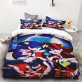 thumbnail image 3 of Funda nórdica 3D exquisita caricatura Sonic juego impresión digital juego de cama decoración del hogar edredón cama jóvenes niños niñas niños regalo, 3 of 5