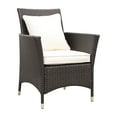thumbnail image 2 of Furniture of America Contemporary Faux Rattan Karrie Patio Arm Chair, White, 2 of 6