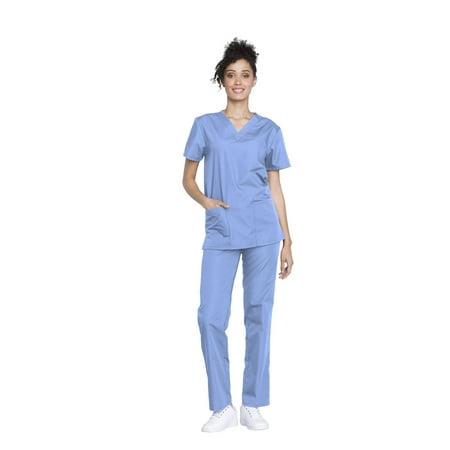 Cherokee Men and Women Scrub Set Modern Fit Top and Drawstring Waist Pant - WW530C