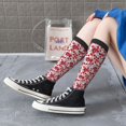 thumbnail image 6 of Picia Women Crew Soft Moisture-wicking Socks Red Hawthorn Pattern Design Cotton Socks, One Size fit All, 6 of 9