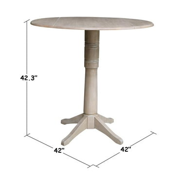 42" Round Dual Drop Leaf Pedestal Table - 42.3"H