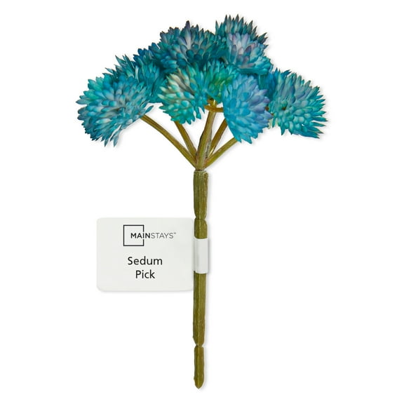Mainstays Artificial Succulent Pick 3.75 inch x 5 inch Blue Sedum