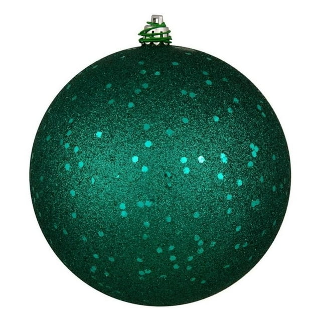 Adornos esféricos de plástico con lentejuelas azul verde oscuro Vickerman x6