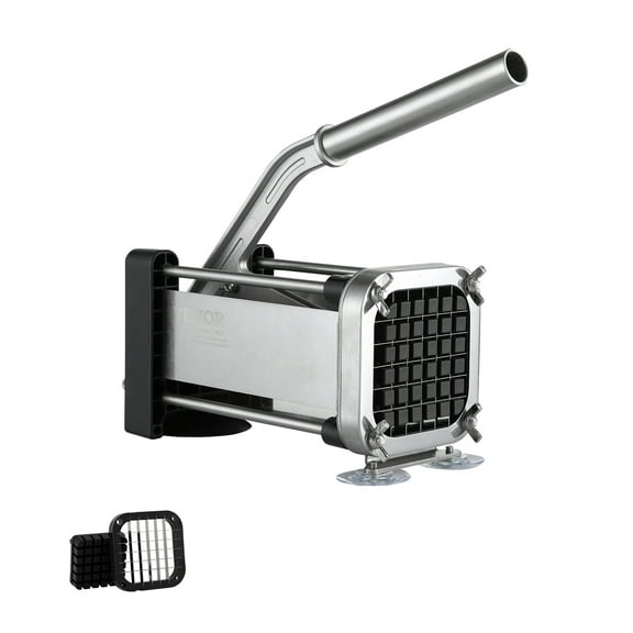 VEVOR French Fry Cutter, Potato Slicer with 1/2-Inch Stainless Steel Blade, Manual Potato Cutter Chopper with Suction Cups, Great for Potato, French Fries, Cucumber, Vegetables, Carrot