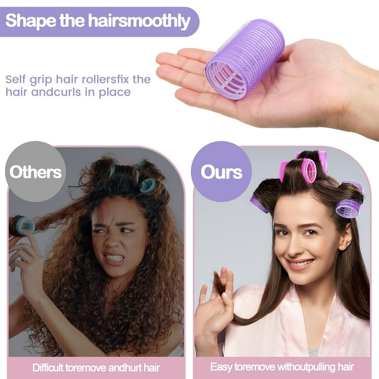 33 Pcs Hair Rollers set Self Grip Hair Rollers for Long Medium Short Hair Jumbo Large medium Hair Curlers 22 Velcro Rollers 10 Stainless steel Clip 1 Storage Bag Walmart