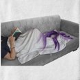thumbnail image 6 of Flower Soft Flannel Fleece Throw Blanket, Ombre Color Change Style Leaves Water Colored Print Calming Details Image, Cozy Plush for Indoor and Outdoor Use, 50" x 60", Purple and White, by Ambesonne, 6 of 6