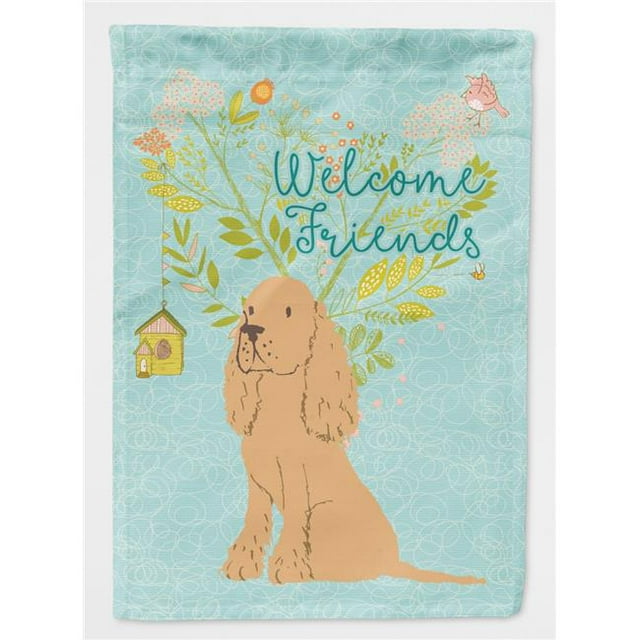 Carolines Treasures BB7619GF Welcome Friends Buff Cocker Spaniel Flag Garden - Size