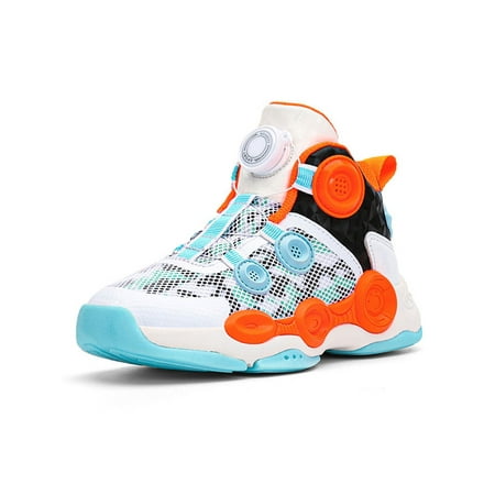 

Crocowalk Kids Running Shoes High Top Sneakers Fitness Workout Athletic Shoe Lightweight Sport Fashion Sneaker Boys Chunky Breathable Trainers Orange 11.5C