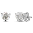 thumbnail image 4 of 1 1/2 Carat 6MM Round Cut Lab Created Moissanite Diamond Solitaire Stud Earrings In 14K White Gold Over Sterling Silver Jewelry For Women (VVS1 Clarity, 1.50 Cttw), 4 of 4