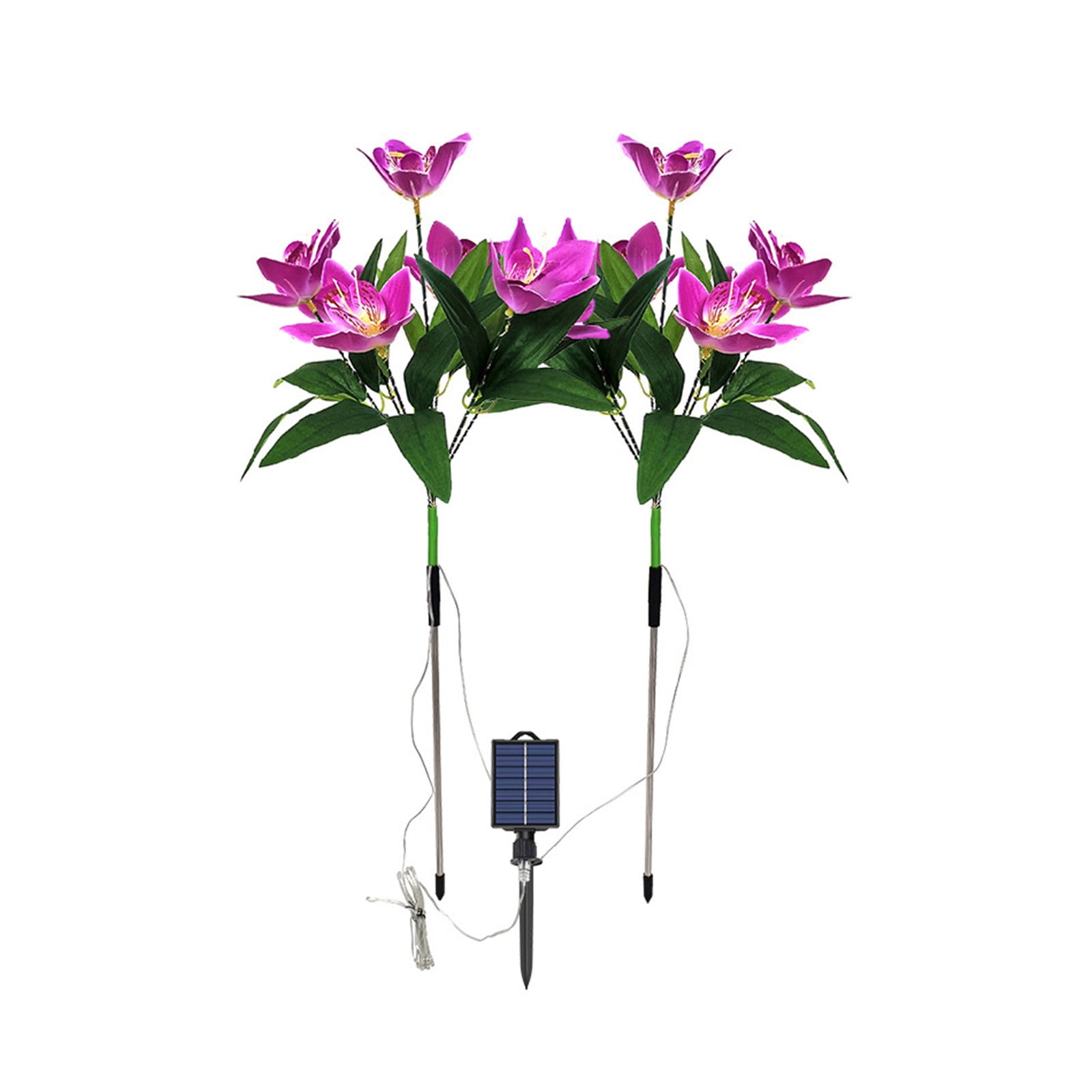 Home Kitchen Lighting Ceiling Solar Light Solar Flower Garden Decorative Lights Waterproof Led Stake Lights Auto On/Off Bright Up To 8 Hrs Lights Outdoor Solar Flowers Purple