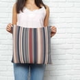 thumbnail image 2 of Red Blue Beige Pillow Covers 16x16 Inch Decorative Throw Pillow Cover, Boho Retro Colorful Abstract Striped Sofa Pillowcases Accent Cushion Case Home Decor Bedroom Living Room, 2 of 6