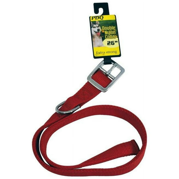 Dog Collar 1" x 26" Double Nylon Red