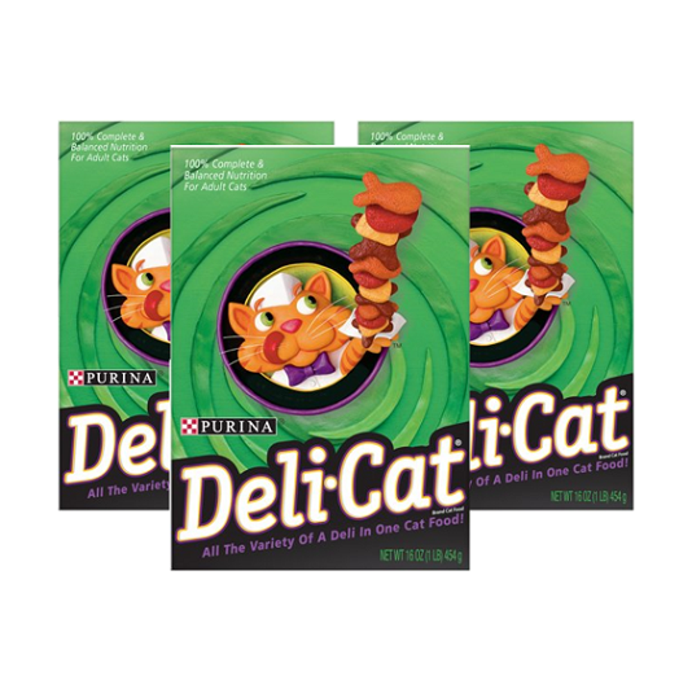 Purina DeliCat Adult Dry Cat Food, 16 oz (Pack of 3)
