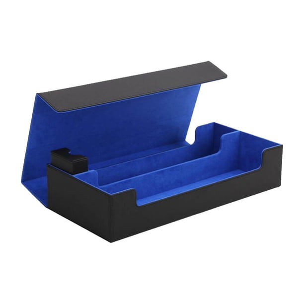 Estuche organizador duradero para guardar barajas de cartas coleccionables, soporte para guardar juguetes, exhibidor de pasatiempos, álbum protector premium para cartas TCG MTG. azul2