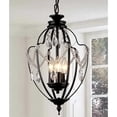 thumbnail image 3 of Kennedy 3-light Black-finish 11-inch Crystal Chandelier, 3 of 6