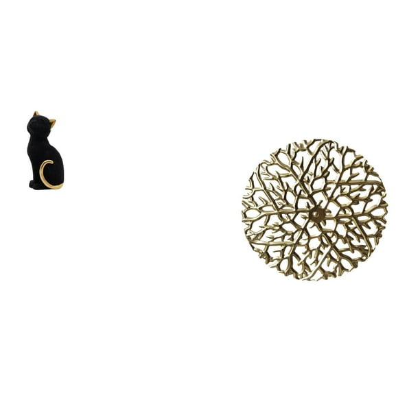 Figura De Gato De Resina, Escultura Animal Para Entrada, Estantería, Dormitorio, Con Decoraciones De Pared De Metal, Estatua De Hierro Forjado Rústica Escénica, Placa Colgante 3D.