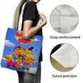 thumbnail image 3 of Rolie Polie Olie Bolso de tela con estampado de lienzo para mujer, bolsa de compras reutilizable y estética, con cremallera interior, regalo para mujer, 35 × 40 cm., 3 of 6
