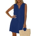 thumbnail image 5 of Taqqpue Womens Plus Size Swimsuit Cover Up Blouse Sleeveless V Neck Button Down Shirt Dresses Tops Summer Beach Vacation Knee Length Bathing Suits Dresses Under 10 Dollars for Women, 5 of 9