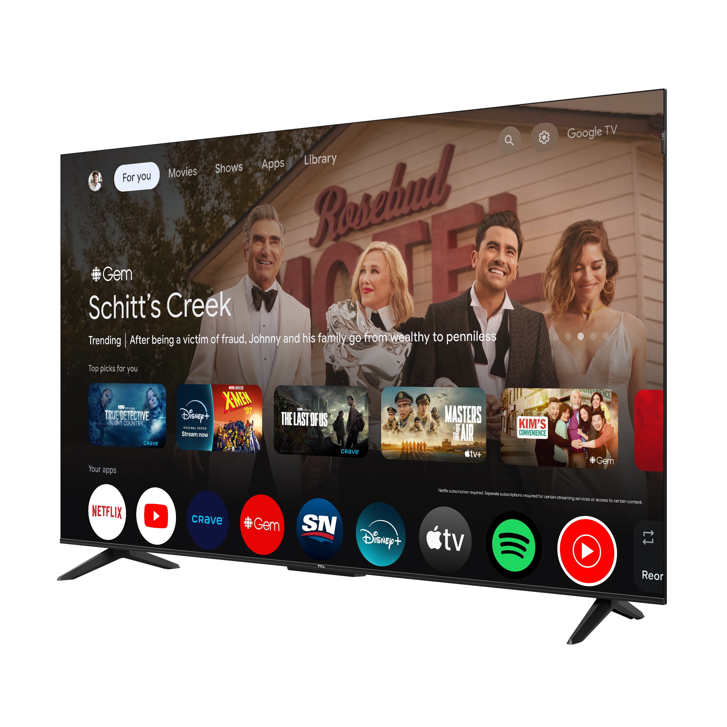 Téléviseur intelligent TCL QLED 4K UHD HDR de 50" Série Q avec Google TV – 50Q51K.