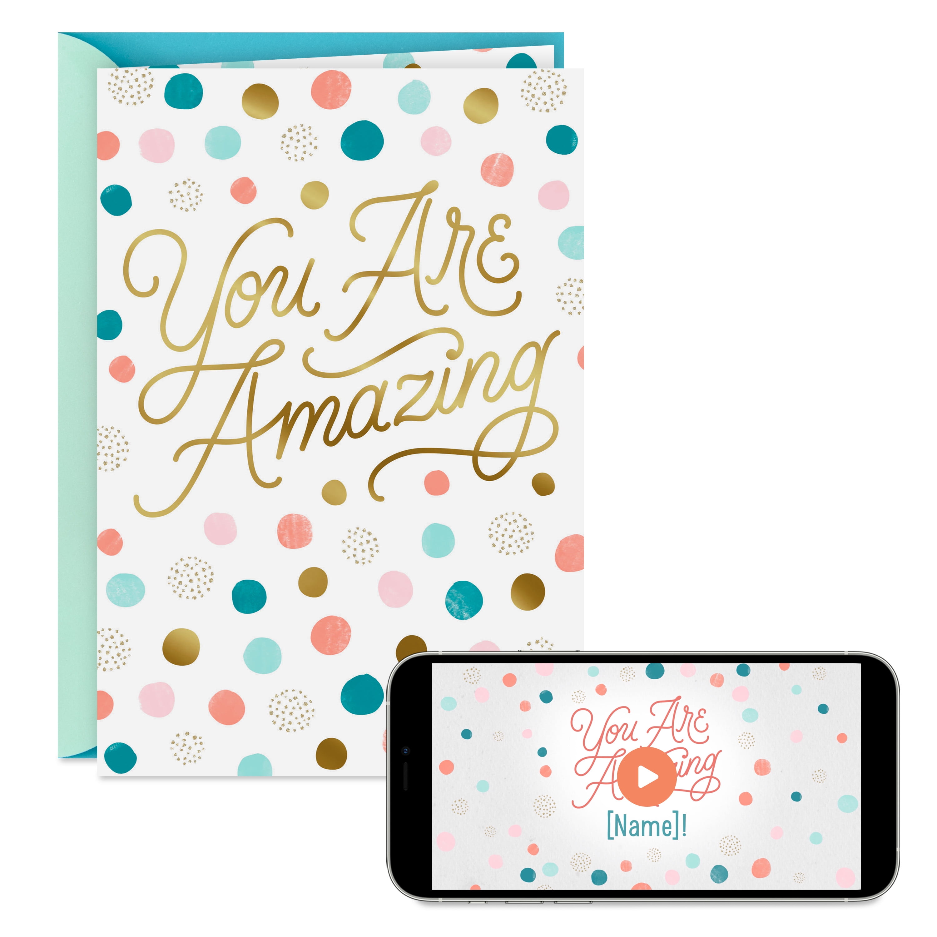 (2 pack) Hallmark Personalized Video Birthday Card, You Are Amazing (Record Your Own Video Greeting)