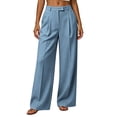 thumbnail image 2 of Sevevn Women's Fall High-Waisted Pleated Wide-Leg Dressy Work Pants with Side Pockets, 2 of 7
