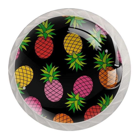 4 Pcs Pineapple Knobs for Kitchen Cabinet Cupboard Dresser Bookcase Drawer Pulls Handles Round Home Decor